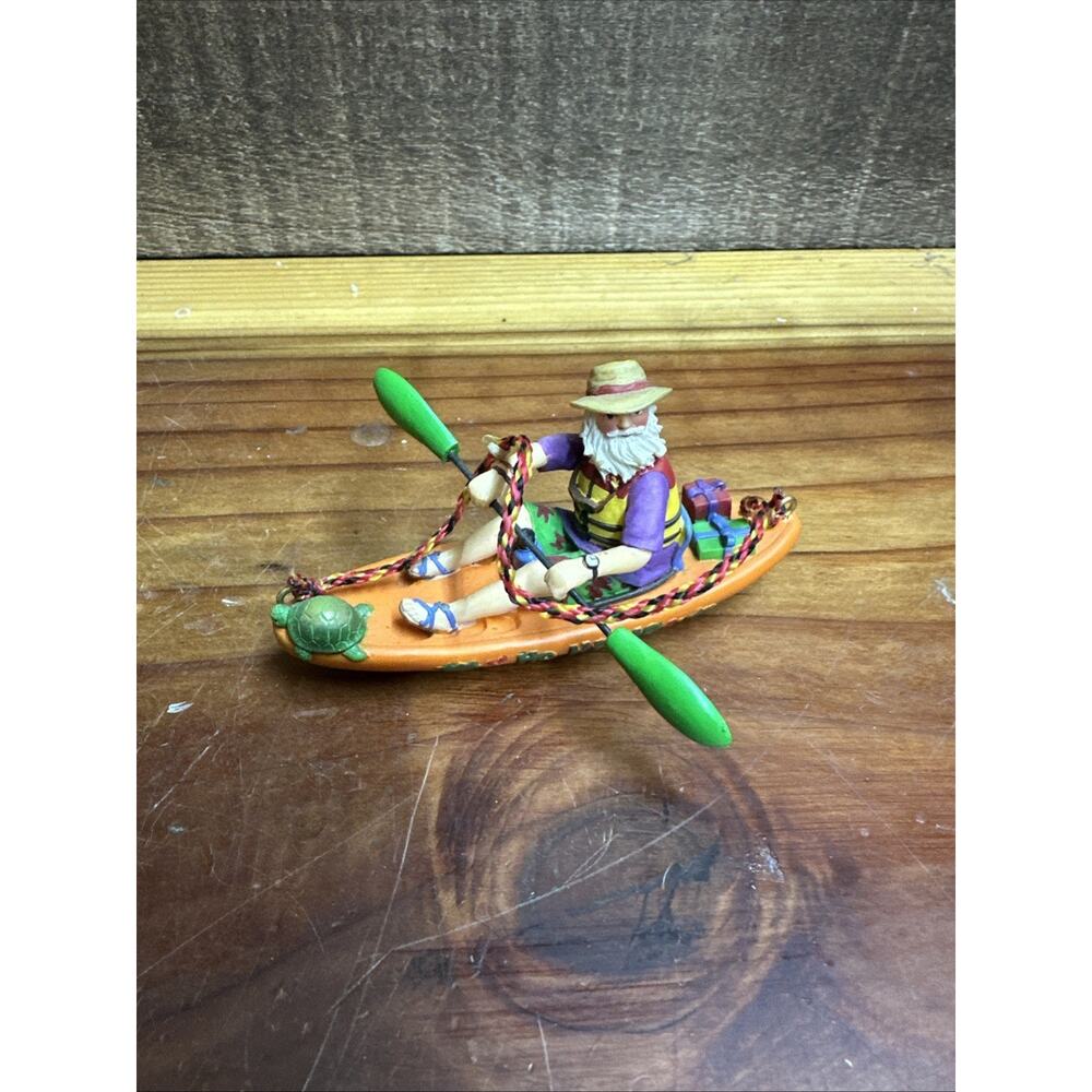 GSI Outdoors Outside Inside Santa Canoe Tree Ornament In Box